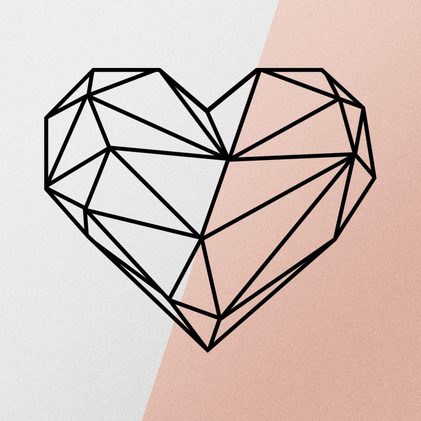 Wall decoration 47x40 cm heart metal