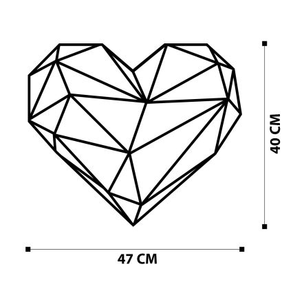 Wall decoration 47x40 cm heart metal