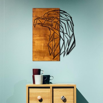 Wall decoration 47x58 cm eagle wood/metal