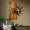 Wall decoration 50x58 cm jin jang wood/metal