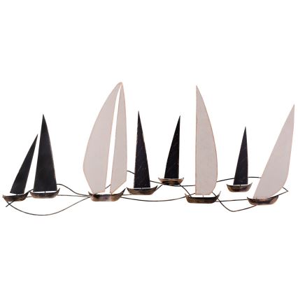 Wall decoration 52x117 cm sailing boats metal
