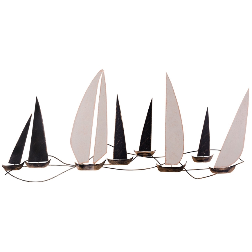 Wall decoration 52x117 cm sailing boats metal
