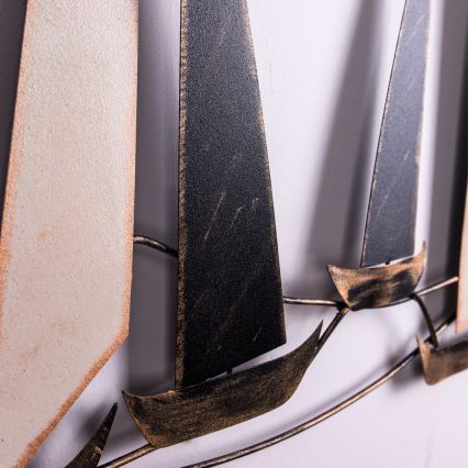 Wall decoration 52x117 cm sailing boats metal