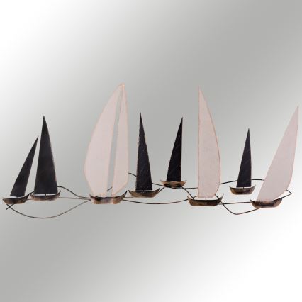 Wall decoration 52x117 cm sailing boats metal