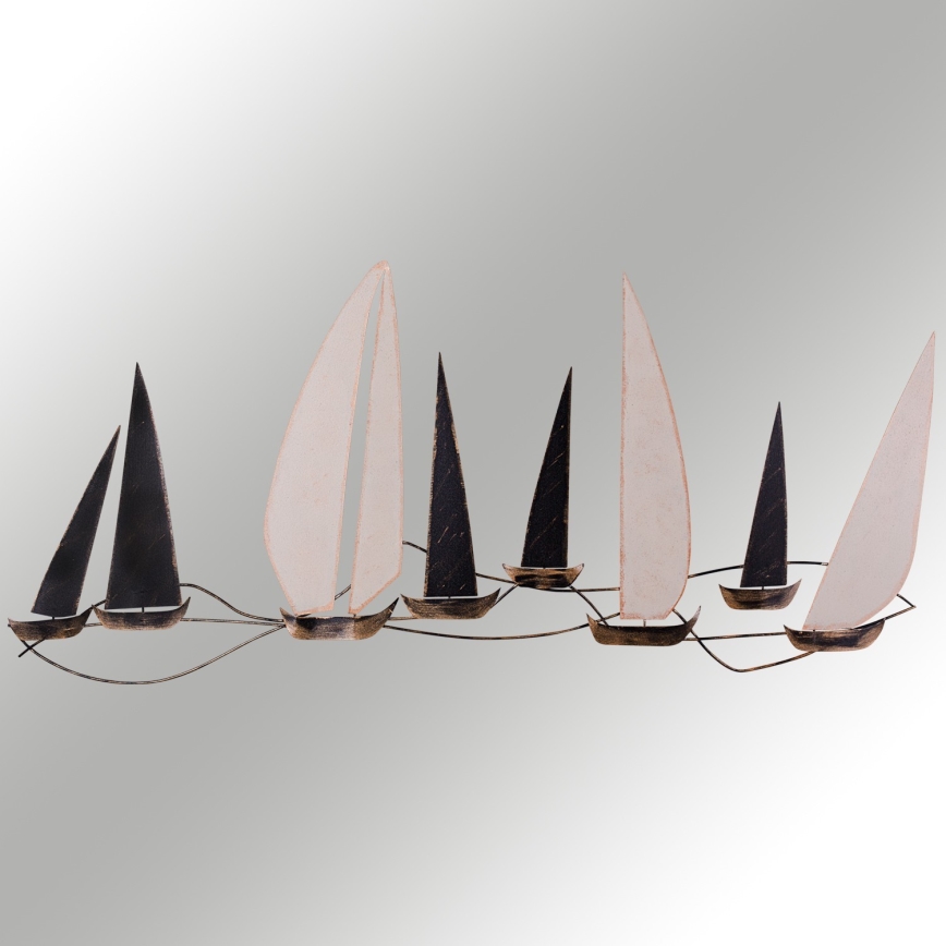 Wall decoration 52x117 cm sailing boats metal