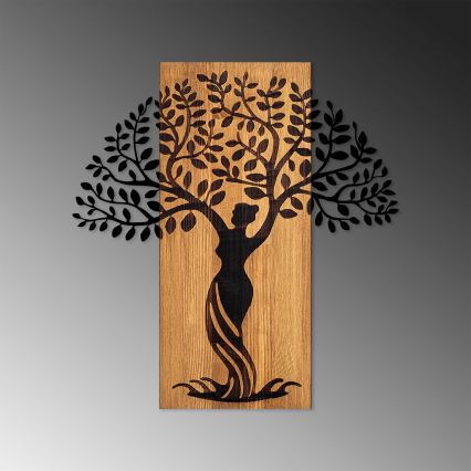 Wall decoration 54x58 cm tree wood/metal