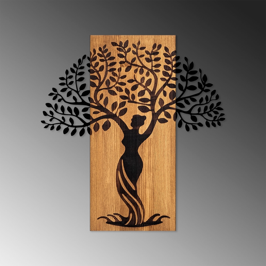 Wall decoration 54x58 cm tree wood/metal