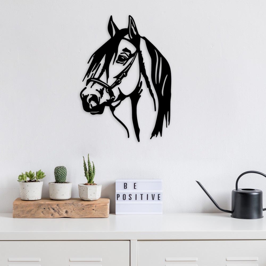 Wall decoration 55x40 cm horse metal