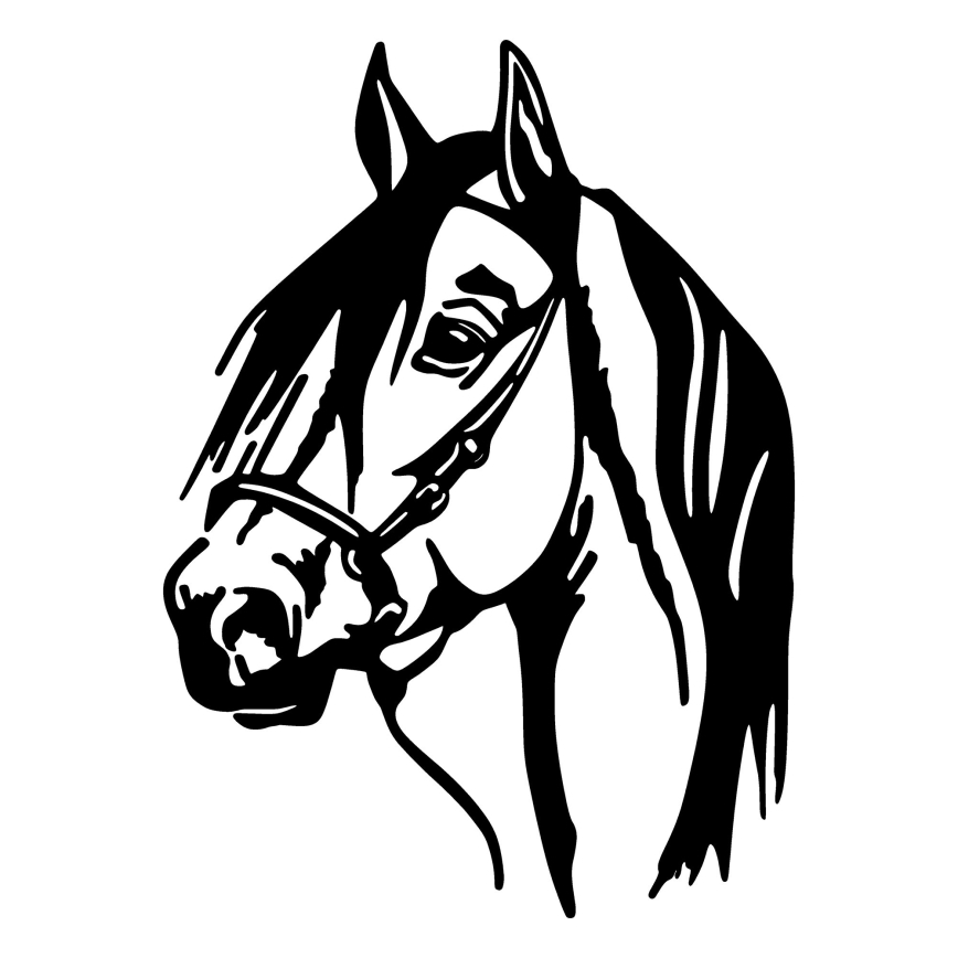 Wall decoration 55x40 cm horse metal
