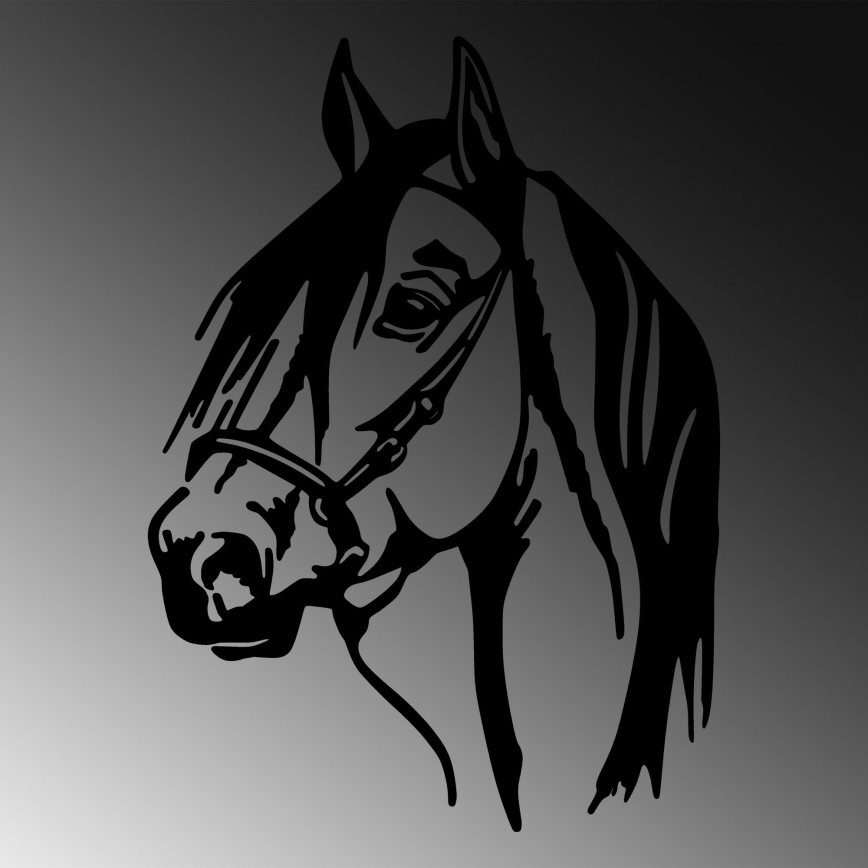 Wall decoration 55x40 cm horse metal