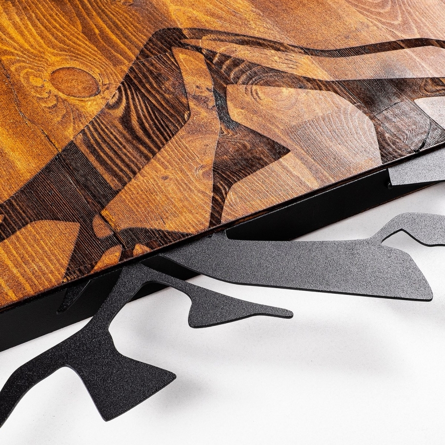 Wall decoration 58x36 cm mountains wood/metal