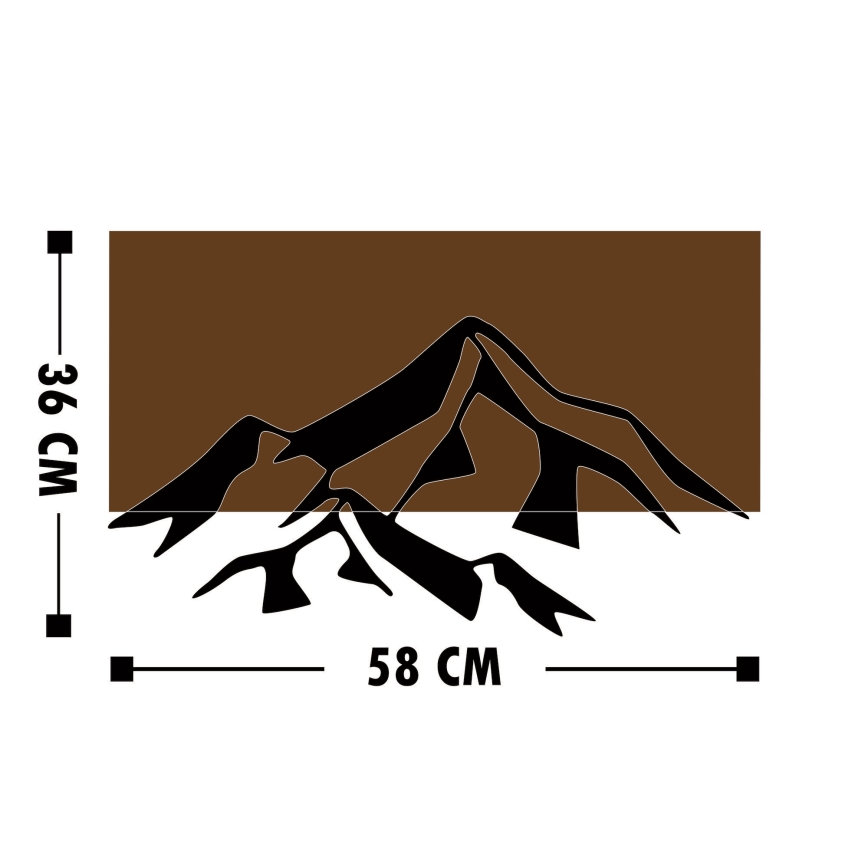 Wall decoration 58x36 cm mountains wood/metal