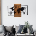 Wall decoration 58x85 cm map wood/metal
