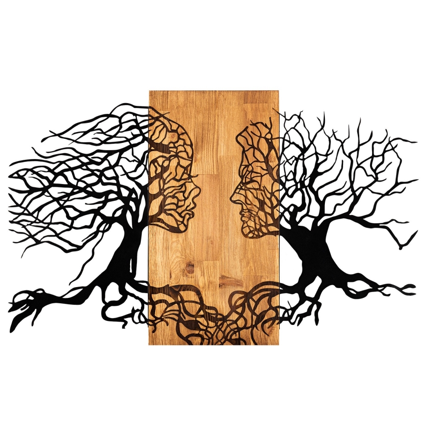 Wall decoration 58x92 cm tree of life wood/metal