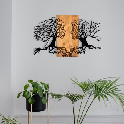 Wall decoration 58x92 cm tree of life wood/metal