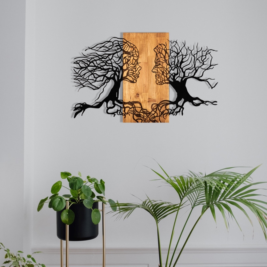 Wall decoration 58x92 cm tree of life wood/metal
