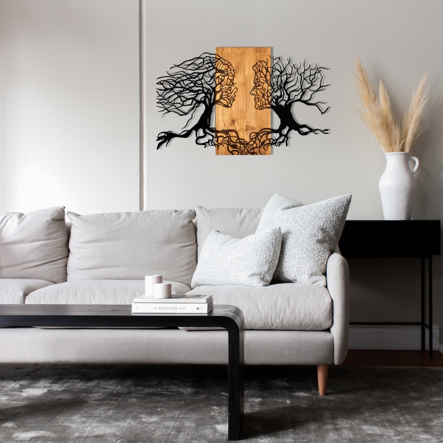 Wall decoration 58x92 cm tree of life wood/metal