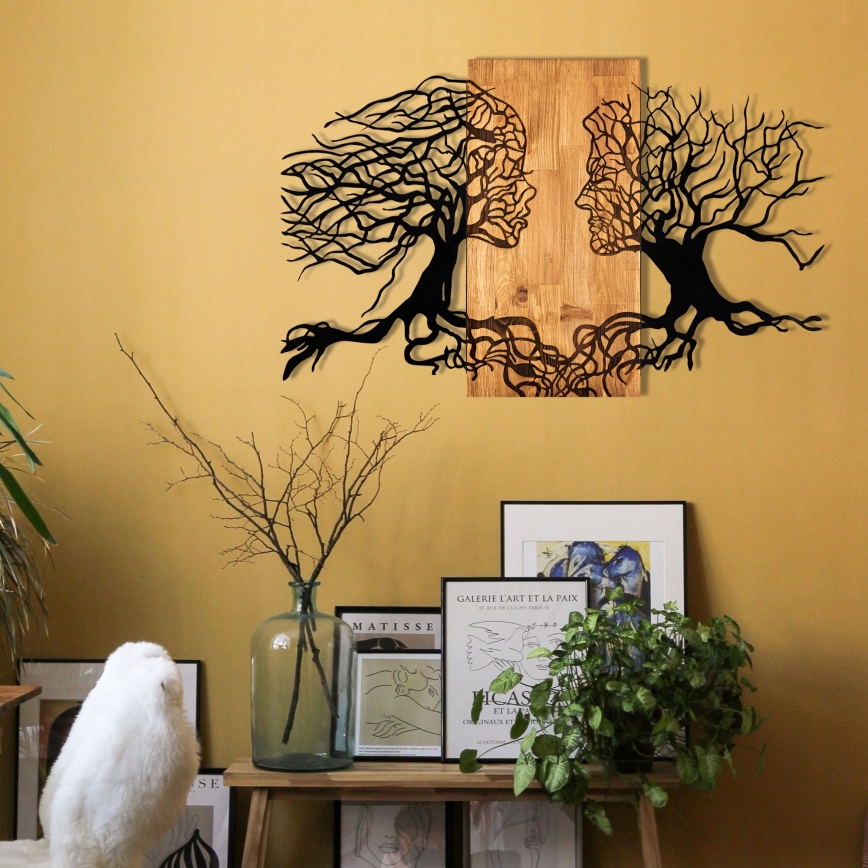 Wall decoration 58x92 cm tree of life wood/metal