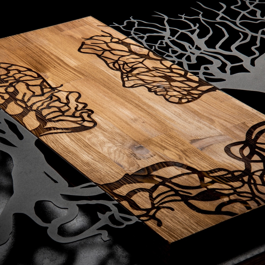 Wall decoration 58x92 cm tree of life wood/metal