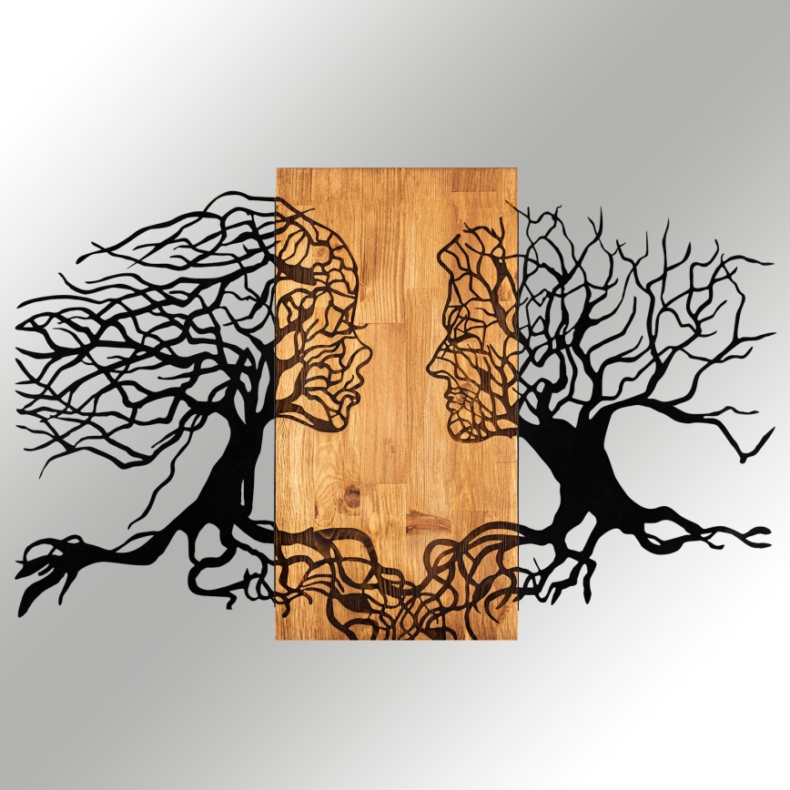 Wall decoration 58x92 cm tree of life wood/metal