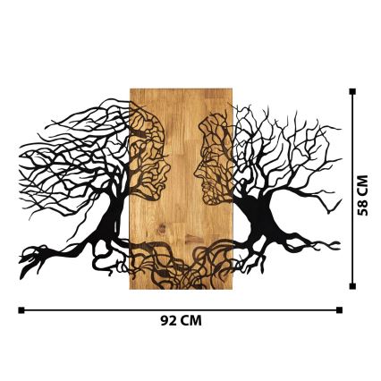 Wall decoration 58x92 cm tree of life wood/metal