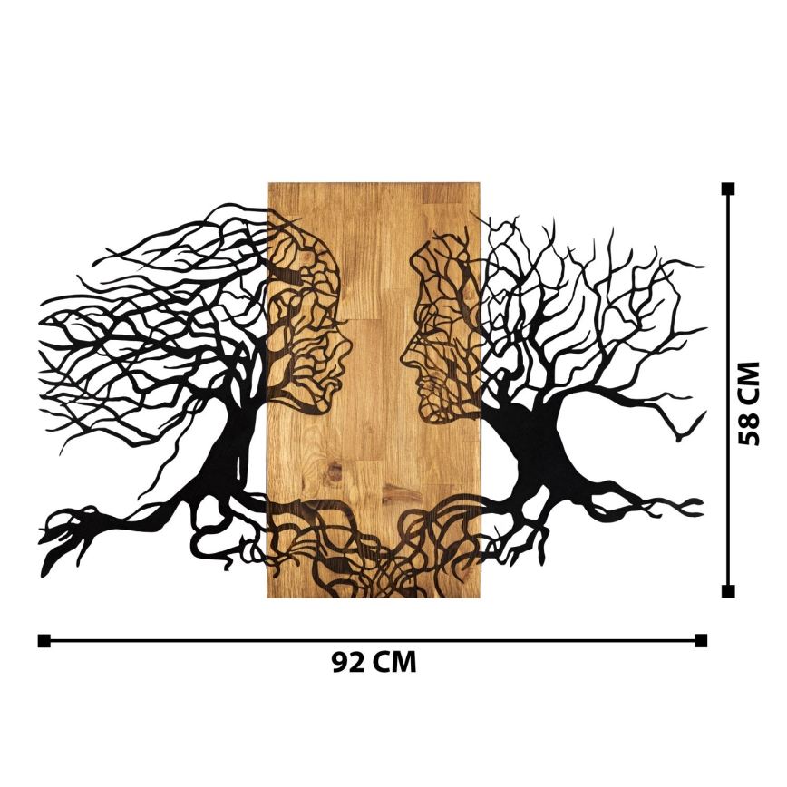 Wall decoration 58x92 cm tree of life wood/metal