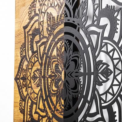 Wall decoration 59x58 cm mandala wood/metal