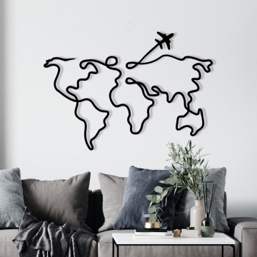 Wall decoration 60x42 cm map metal