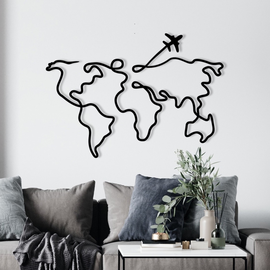 Wall decoration 60x42 cm map metal