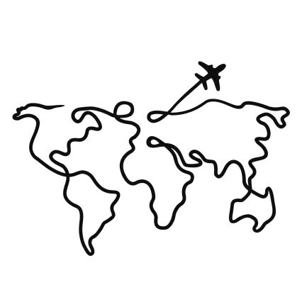 Wall decoration 60x42 cm map metal