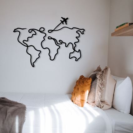 Wall decoration 60x42 cm map metal