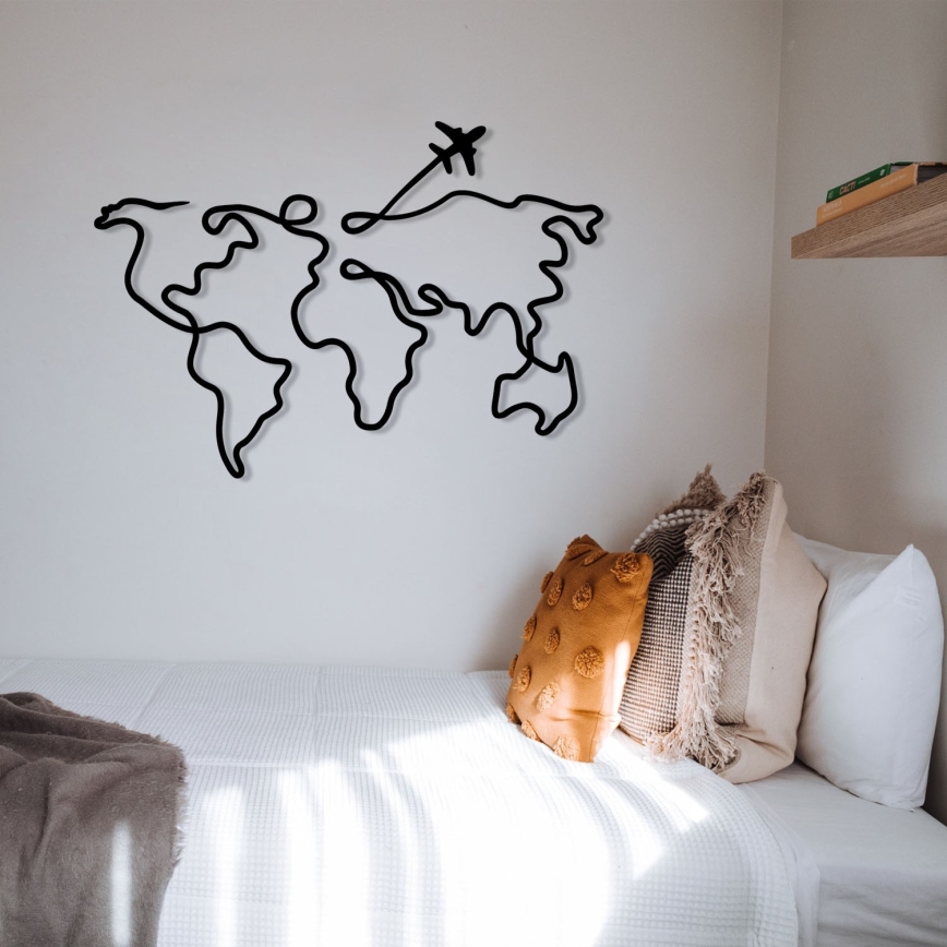 Wall decoration 60x42 cm map metal