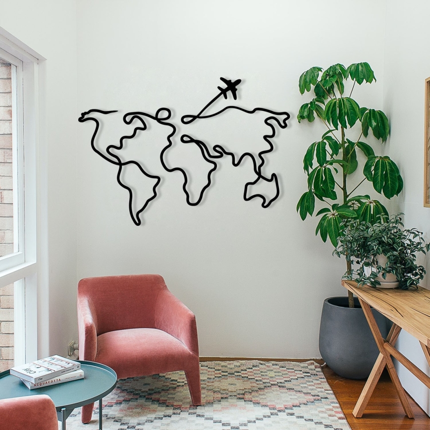 Wall decoration 60x42 cm map metal