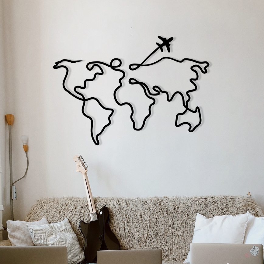 Wall decoration 60x42 cm map metal