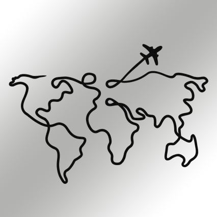 Wall decoration 60x42 cm map metal