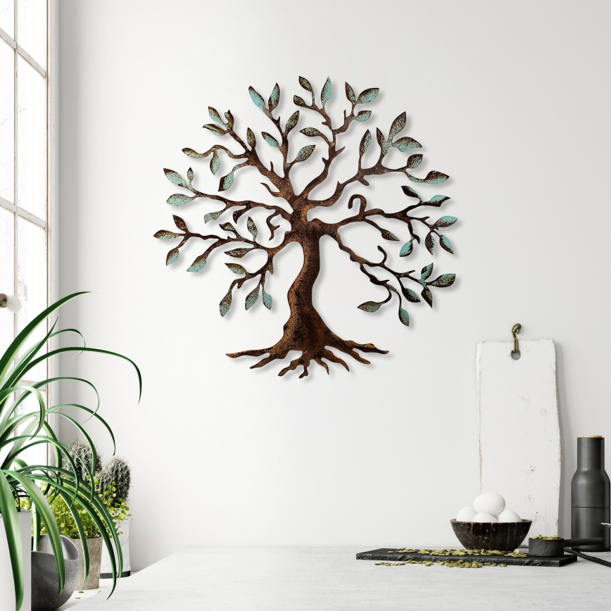 Wall decoration 60x60 cm tree metal