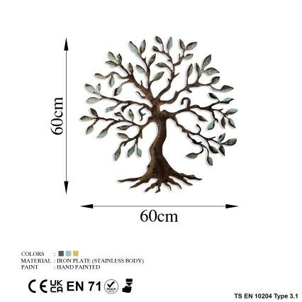 Wall decoration 60x60 cm tree metal