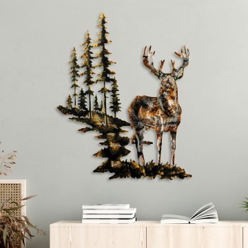 Wall decoration 65x79 cm deer metal
