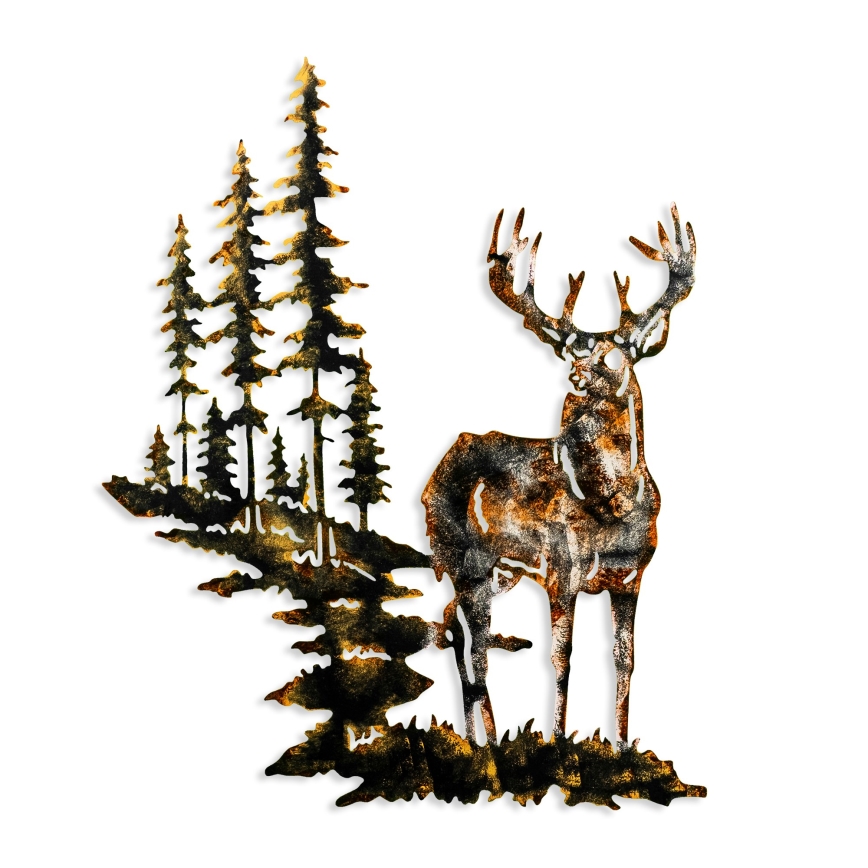 Wall decoration 65x79 cm deer metal