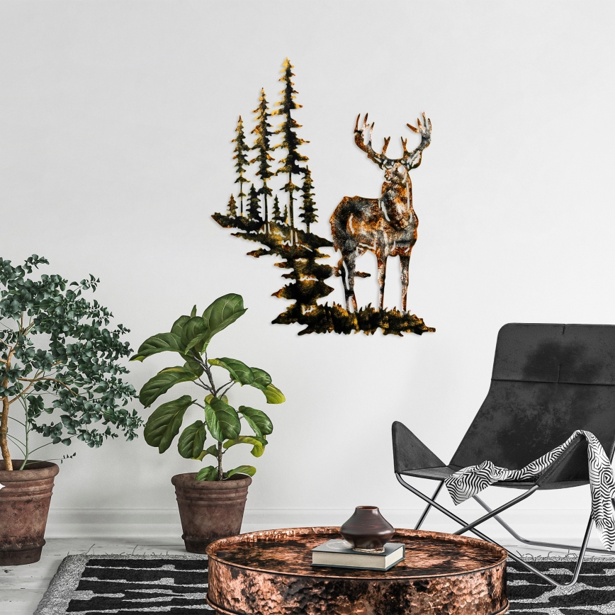 Wall decoration 65x79 cm deer metal