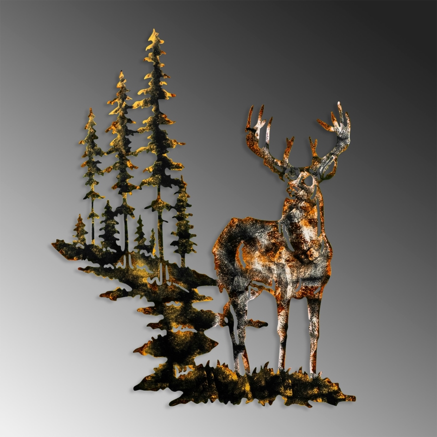 Wall decoration 65x79 cm deer metal