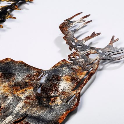 Wall decoration 65x79 cm deer metal