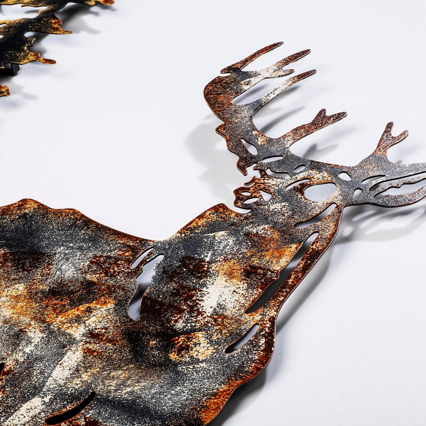 Wall decoration 65x79 cm deer metal