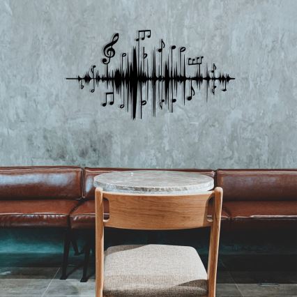 Wall decoration 69x37 cm notes metal