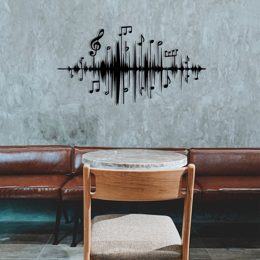 Wall decoration 69x37 cm notes metal