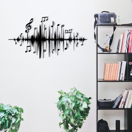 Wall decoration 69x37 cm notes metal