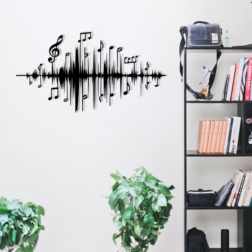 Wall decoration 69x37 cm notes metal