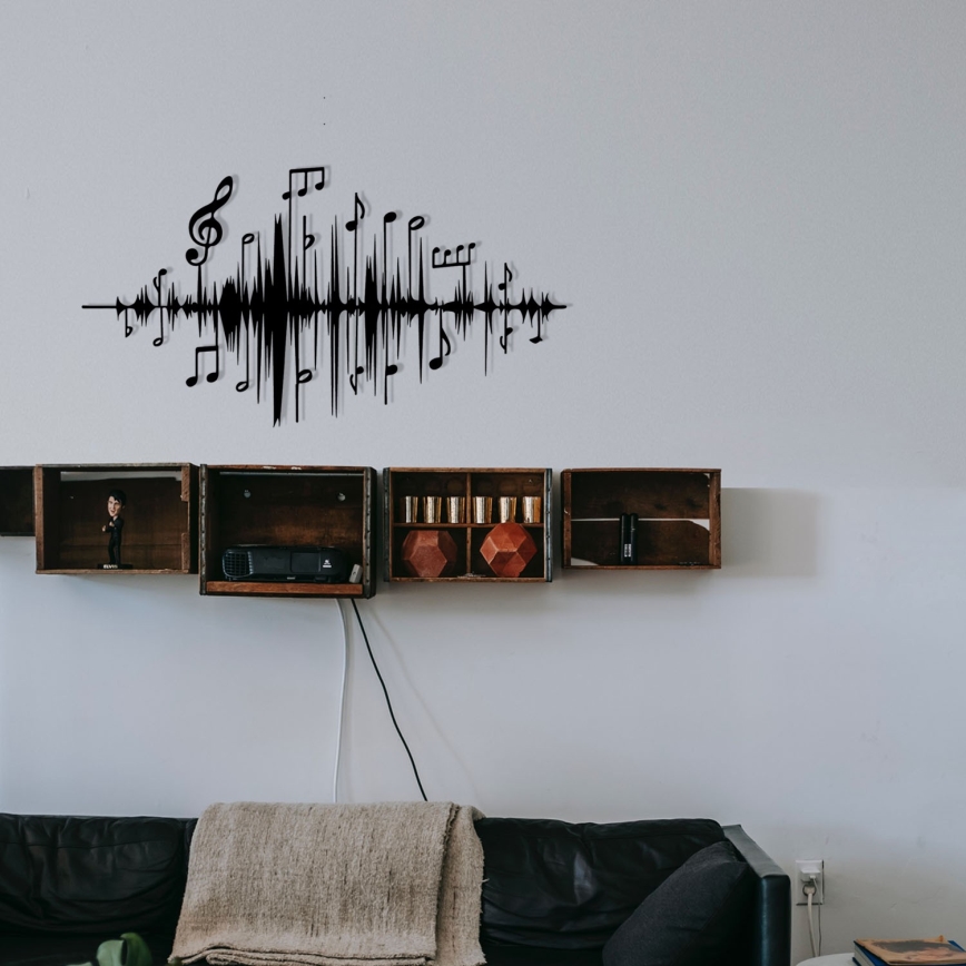 Wall decoration 69x37 cm notes metal