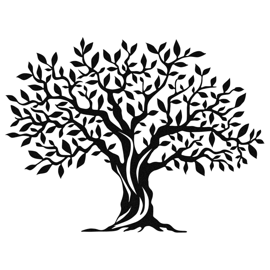 Wall decoration 69x52 cm tree metal