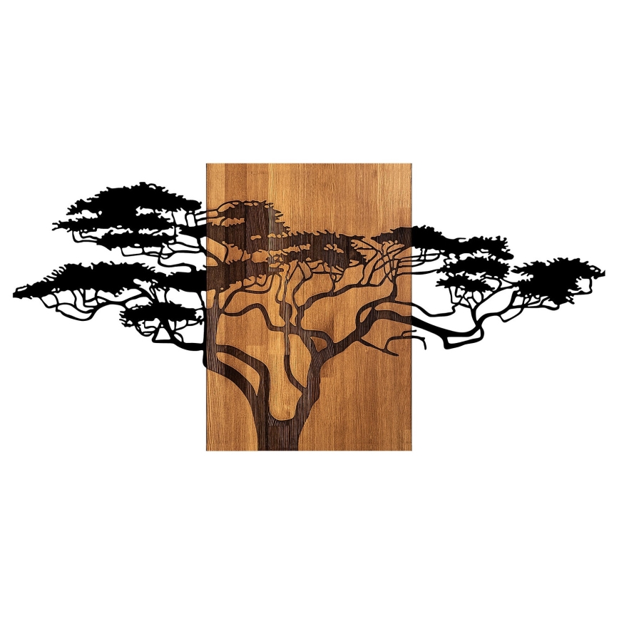 Wall decoration 70x144 cm tree wood/metal